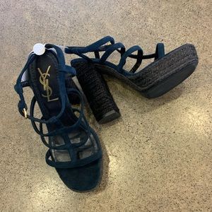 Brand new YSL espadrille heels with suede